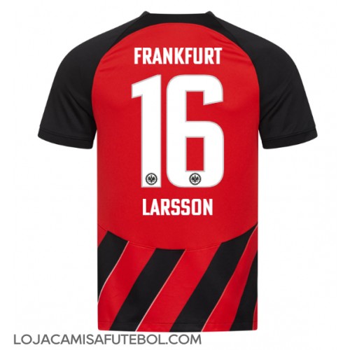 Camisa de Futebol Eintracht Frankfurt Hugo Larsson #16 Equipamento Principal 2023-24 Manga Curta